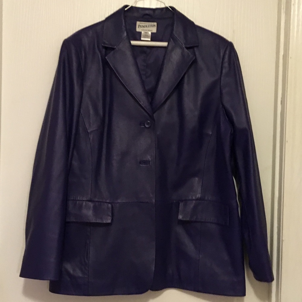 Beautiful purple leather coat by Pendleton